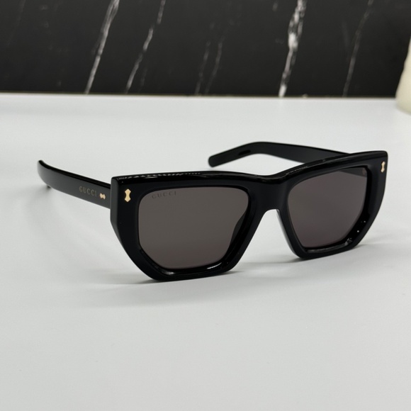 NEW GG1520S 001 GUCCI BLACK GREY GEOMETRIC WOMEN GUCCI SUNGLASSES - Picture 6 of 13